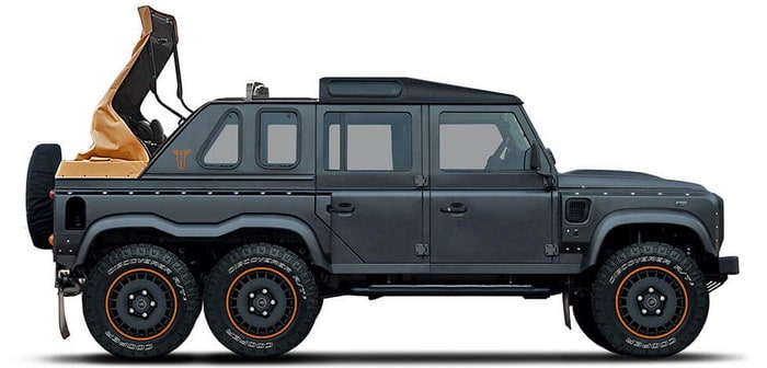 Flying Huntsman 6×6 . . لاندروفر ديفندر بتعديلات خان ديزاين وبست عجلات