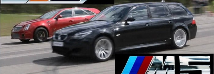 فيديو : كاديلاك CTS-V Wagon تتحدي BMW M5 Touring E61